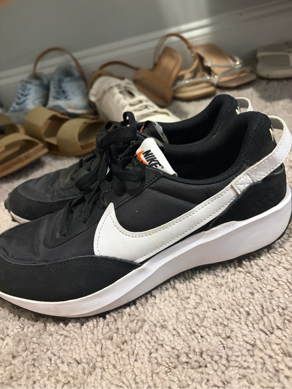 Nike Black and White Retro-Style Low-Top Sneakers